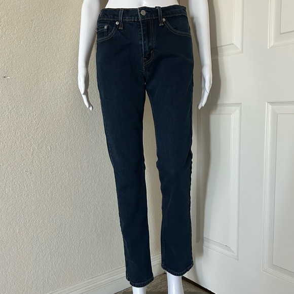 Levi 511 Dark Wash Slim Straight Stretch Button Zip Denim Jeans size 30 - Picture 1 of 12